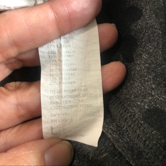 FABLETICS High Waisted PowerHold Charcoal Heather Camo Leggings Side Mesh Size L - Picture 10 of 13